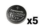5 FIVE PANASONIC CR2032 NEW CR 2032 3V LITHIUM COIN CELL BATTERY EXP 2033