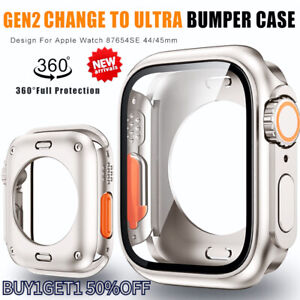 For Apple Watch 4/5/6/7/8/SE Case Screen Protector Full Cover 44/45mm To Ultra