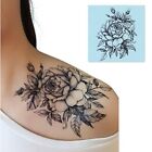 DaLin 4 Sheets Temporary Tattoos for Men Women Flowers Collection Black Rose