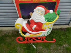 Vintage Grand Venture Santa in Sleigh Christmas Blow Mold Orig Box 1999  33