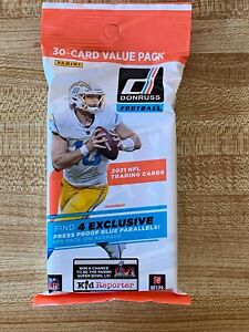 2021 Donruss NFL Football Cello Value Fat Pack NEW SEALED