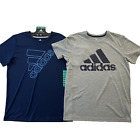 Adidas Youth Boys 2 Pack Performance Athletic Shirts Blue Gray XL 18/20