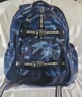Pottery Barn Backpack Boys Blue Camo Camouflage 4 Zip Pockets Laptop Space