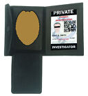 Black Mens Leather Concealed Carry Officer Badge Holder Shield Wallet US SELLER