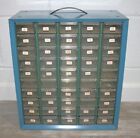 Vintage 50 Drawer Metal Akro Mils Small Parts Storage Organizer Cabinet guc