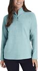 Eddie Bauer Quarter Zip Fleece Womens Large Sea Blue Pullover Long Sleeves-M