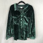 Anthropologie Pilcro Top Women 3X Plus Size Green Velvet Relaxed Holiday Classic