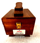 Vtg Kiwi Shoe Care Kit Genuine Oak Buffer Cleaner Stand Polish Shine Server Box