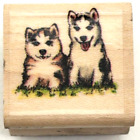 1993 Husky Puppies Rubber Stamp Sanrio OX-F08 Made in Japan (J15)