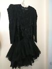 BLACK TIE MADE BY HE-RO INDUSTRIES, INC. Black 100% Silk Sequin Dress Sz 8 Nice