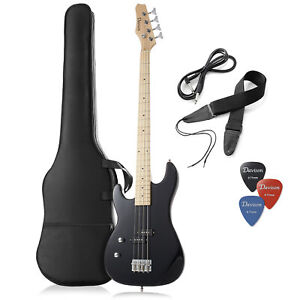 Left Handed Electric Bass Guitar - Full Size Beginner Kit with Gig Bag