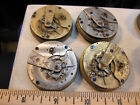 lot of 4 vintage fake American 18s pocket watch movements for parts or