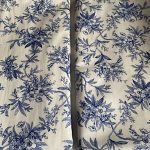 New ListingAmerica Living Ralph Lauren Blue Toile Lined Drapes 86 Lx 50 Wide Each Panel