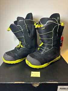 Burton Snowboard Boots Ambush Size 8.5 Mens Pre-Owned Black and Lime