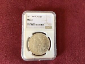 1921 $1 Morgan Silver Dollar NGC Graded MS 62