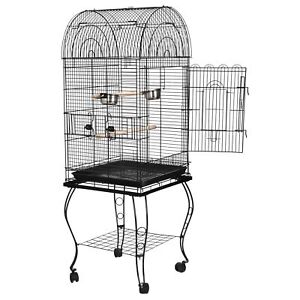 Rolling Bird Cage w/Open Play Top for Small Parrot Cockatiel Parakeet Home 63