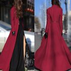 Women Long Sleeve Maxi Dress Coat Floor Length Jacket Plus Size Long Trench Coat