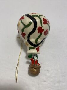 Vintage Ceramic Hot Air Balloon w/Passenger 3-1/4