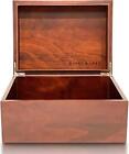 Large Wooden Box with Hinged Lid - Wood Storage Box with Lid - Wooden