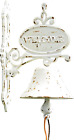 New ListingCast Iron Dinner Bell Rustic White Wall Hanging Bell Welcome Sign, Vintage Style