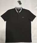 HUGO BOSS STRETCH-COTTON POLO SHIRT WITH 3D-STRIPE COLLAR . Size - L .