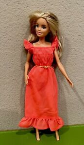 Vintage 1970s Barbie doll DRESS orange silky polyester Best Buy Series EUC