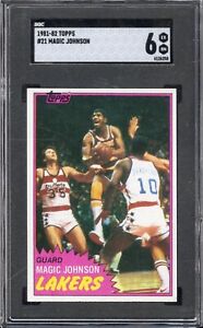 1981 TOpps #21 Magic Johnson - SGC EX-MT 6 - Los Angeles Lakers - VSCARDS