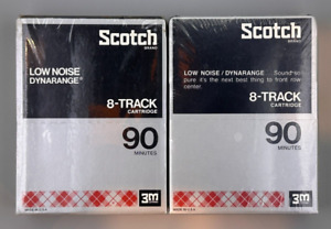 Brand New! Sealed! Scotch Low Noise 8-Track Cartridge - 90 Minute - Blank - (2)