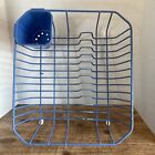 New ListingVINTAGE BLUE Coated Wire Dish Drying Rack w/ Utensil Drainer (Read Description)
