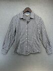 Brooks Brothers Womens Button Up Check Shirts Size 6 Blue & White Long Sleeve