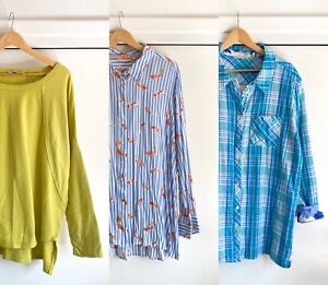 SOFT SURROUNDINGS 3X Shirt Lot of 3 Longsleeve ButtonUp Thermal Flannel Coy Fish