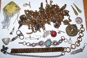 Antique~Victorian~Vintage Lot Broken Jewelry Scrap Parts Pieces Re-Purpose