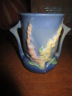 Roseville Pottery #42-4 Blue Foxglove Double Handle Floral Vase - No Chips or Cr