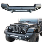 Vijay For 2007-2024 Jeep Wrangler JK/JL Steel Front Bumper with  LED Lights (For: Jeep Wrangler)