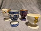 Vintage Egg Cups Various Styles Iridescent Marked Willow England Japan Lot