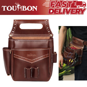 TOURBON Leather Cartridges Bag Shells Holder Case Trap Shooting Ammo Carry Pouch