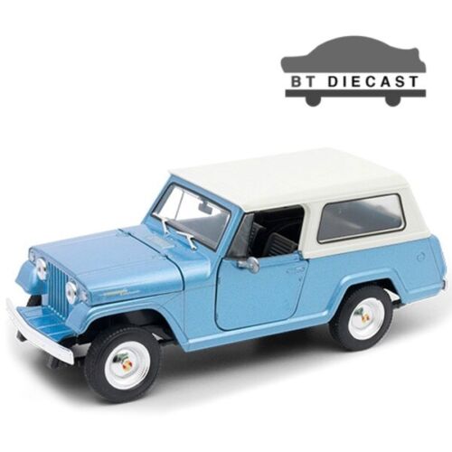 WELLY 1967 JEEP JEEPSTER COMMANDO STATION WAGON 1/24 DIECAST MODEL BLUE 24117