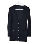 Banana Republic 100% Italian Cashmere Button Cardigan Sweater Black M Classic