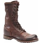 Men's Antique Brown Military Style Boots, Ankle Cap Toe Biker Boot, dress boots
