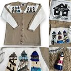 Vintage Storybook Knits HSN Lighthouse Cardigan Sweater Sequins Beading Medium