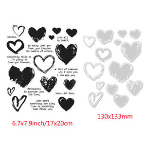 Love Notes Metal Cutting Dies Clear Stamps for DIY Scrapbooking Embossing Cards