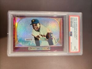 New Listing1997 Finest Willie Mays 1955 Bowman Reprint REFRACTOR PSA 9