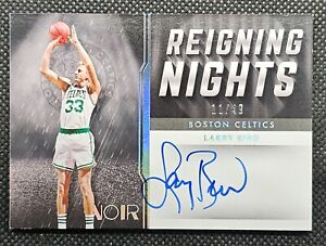 2021-22 Panini Noir Larry Bird Reigning Nights # RN-LBI On Card Auto /49 Celtics