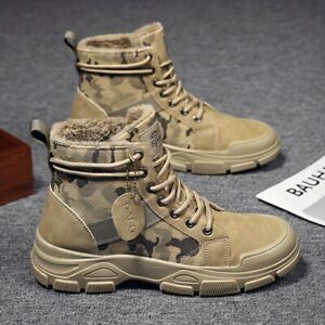 Men's Outdoor Tactical Camouflage High Top Lace Up Boots hiking waterproof Shoes