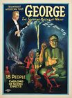 George The Supreme Master of Magic Buddha Original 1929 Vintage Poster on Linen
