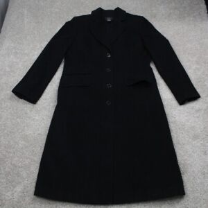 Brooks Brothers 346 Jacket Womens 8 Black Cashmere/Wool Long Lined Trench Coat