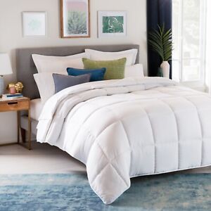 Linenspa Comforter Duvet Insert, Down Alternative, Box Stitched - Reversible