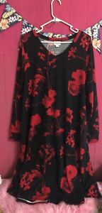 LulaRoe Dress. Women’s Size XL Extra Large NWOT Pretty Pattern Red/Black #3