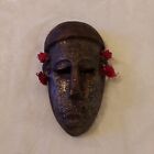Vtg African Tribal Ghana Face Mask Hand Carved Wood Handmade Wall Hanging Wooden