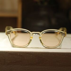 Retro Vintage Johnny Depp sunglasses men acetate yellow crystal frame amber lens